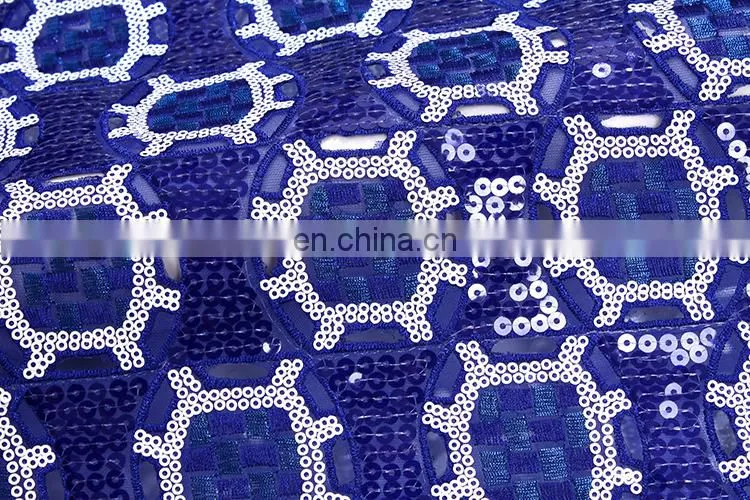 Sexy women sequinence African organza lace fabric