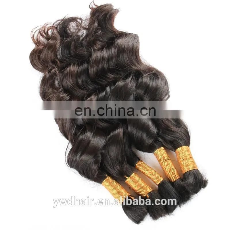 Unprocessed 8A Wholesale Indian Virgin Hair Full Cuticle Ponytail Bulk Hair Deep Wave Human Hair For Braiding Paypal Accept