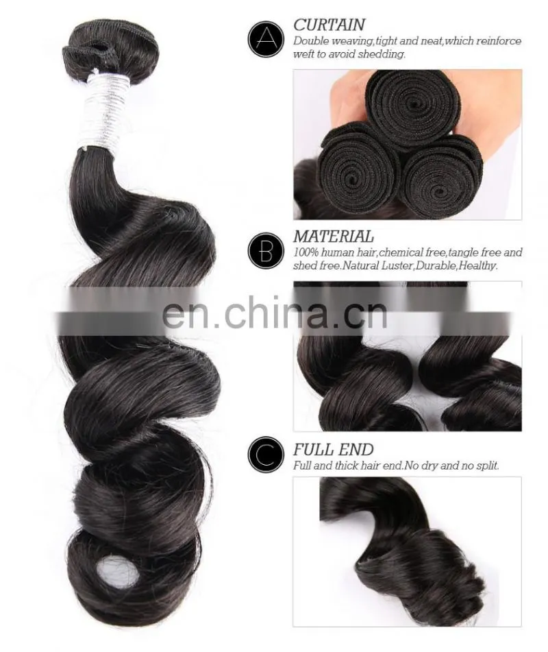 cuticle aligned hair quality loose wave 8A grade remy brazilian human hair weaving