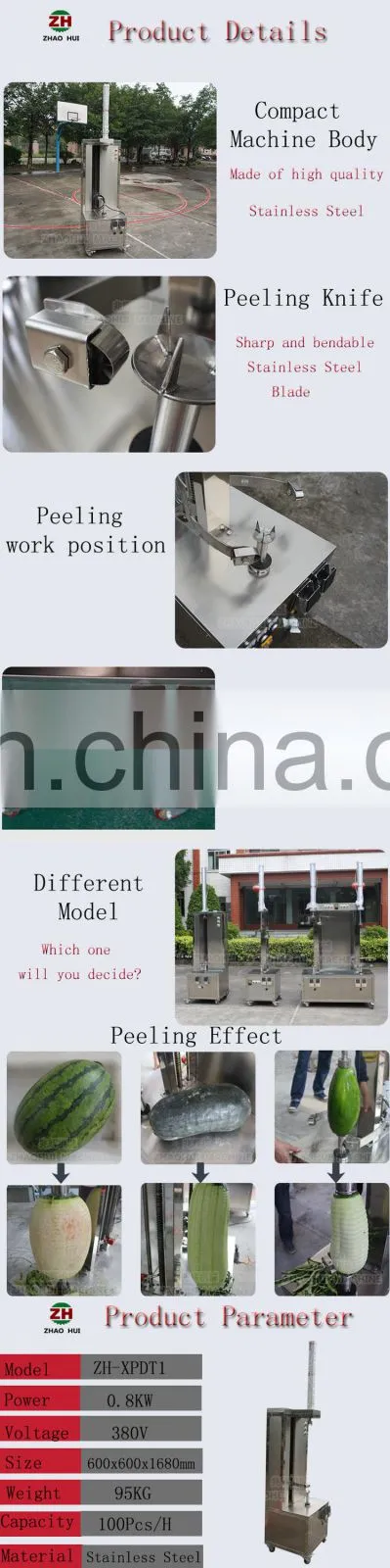 Industrial automatic pineapple fruit peeling machine hami melon peeler