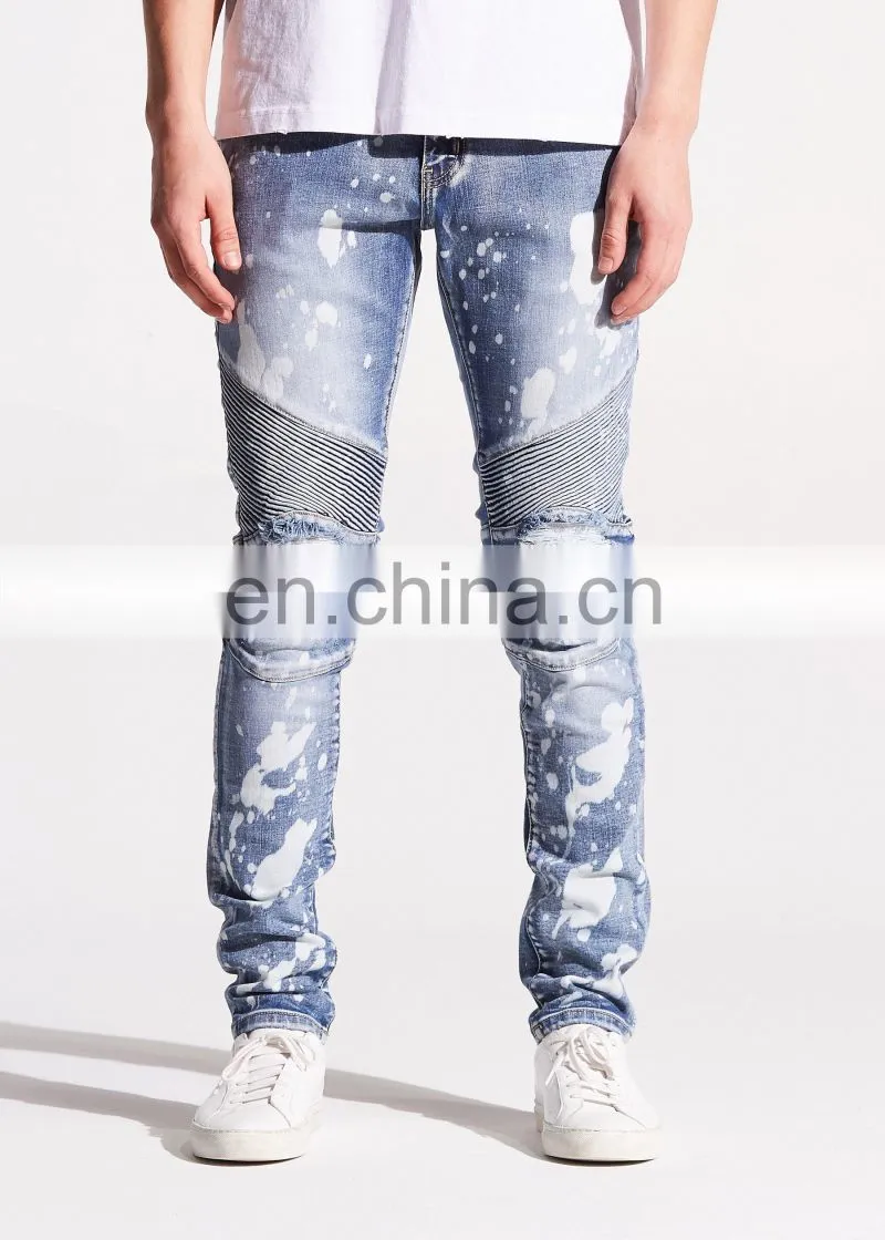 DiZNEW Custom Patchwork Unbranded Ripped Skinny Jeans For Men