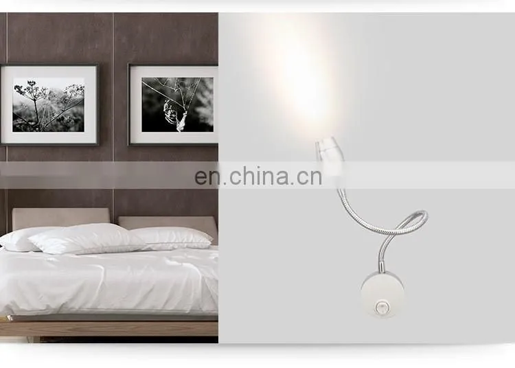 Energy saving aluminum material bed led lamp snake like flexible led table lamp adjustable arm bed reading lamp