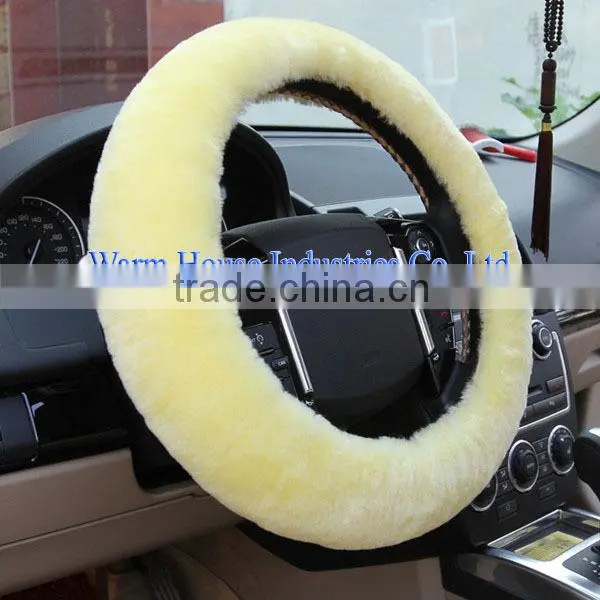Genuine Sheepskin Car Steering Wheel Cover