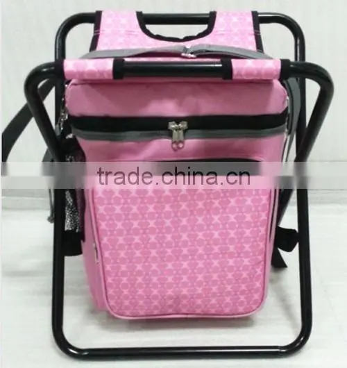 Folding cooler stool with steel tube and the 600D colored fabric