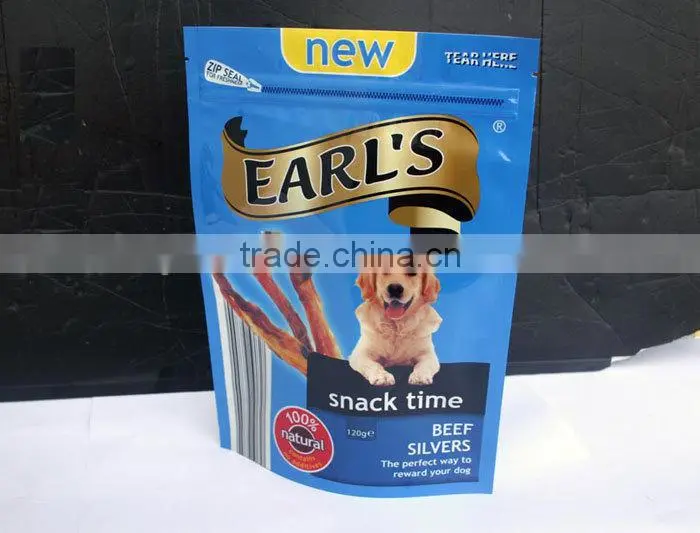 customer printed china made plastic foil laminated bag with zipper for pet dog