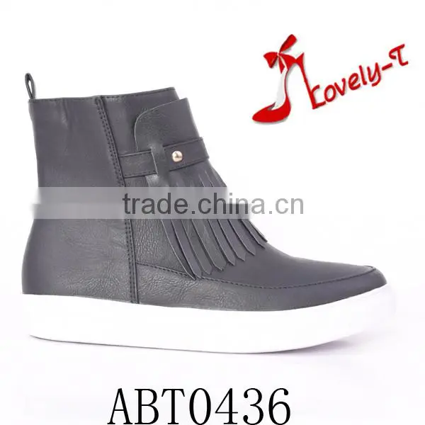 Factory selling woman climbing boots woman boots 2015 with back tassel zipper