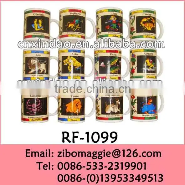 Custom Made Zodiac Print Disposable Personalized Tall Ceramic Beer Mugs for Promotion