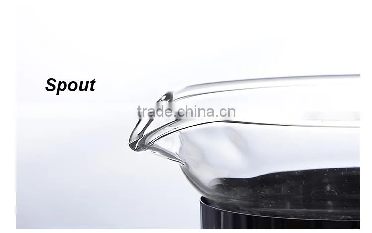 1.0 liter ,34 oz Glass carafe , up to EU standard water kettle, plastic handle and lid, hot 2016