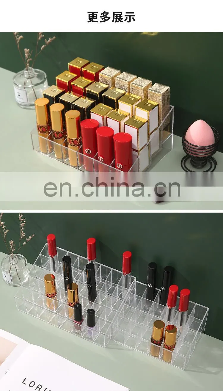 9/24/36/40 Grid Lipstick Box Acrylic Makeup Organizer Storage Box Lipstick Nail Polish Display Stand Holder Cosmetic Organizer
