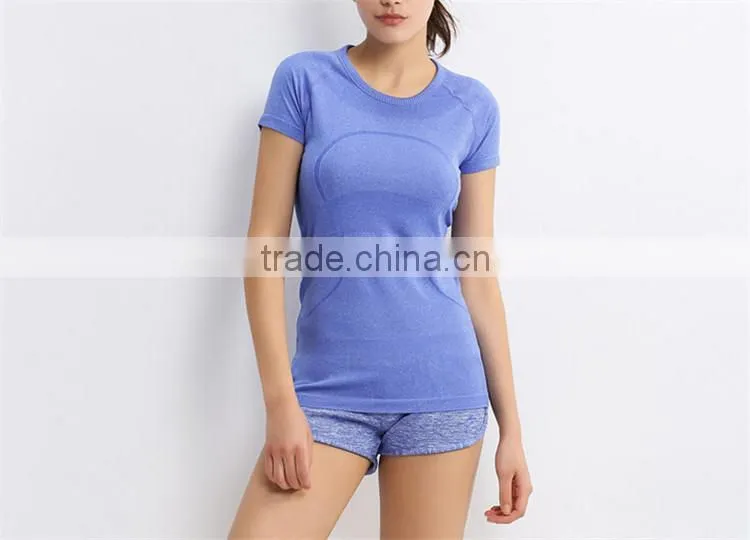 light orange yoga clothing quick dry t-shirts