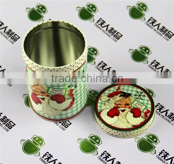 Santa Claus Christmas holiday gift household items coin storage new year gift tin tea box