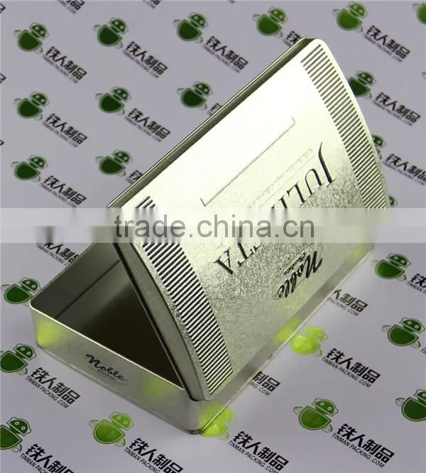 Square Metal Tea Tin Box with hinged