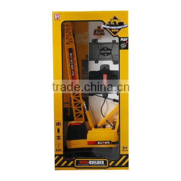Radio Control yellow color plastic toy truck crane