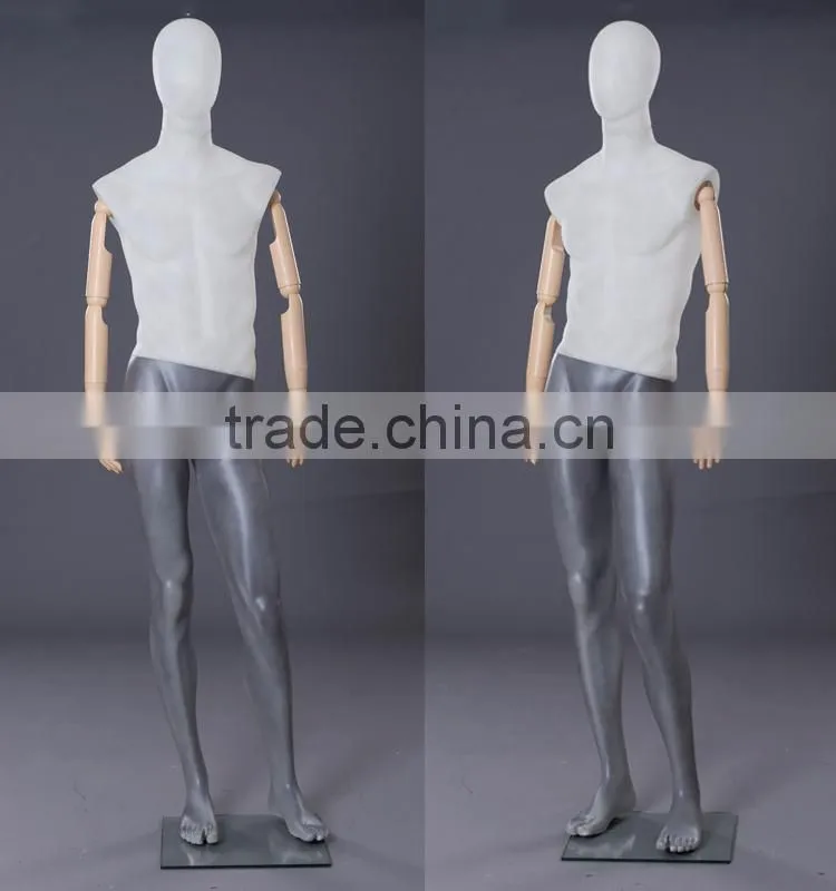 flexible male mannequin with wood arms