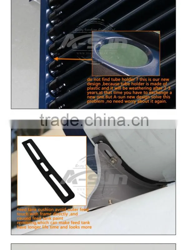 2013 hot selling compact non-pressure solar hot water heater system with feeder tank