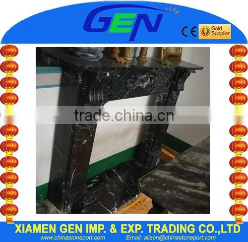 natural Black marble fireplace without remote control
