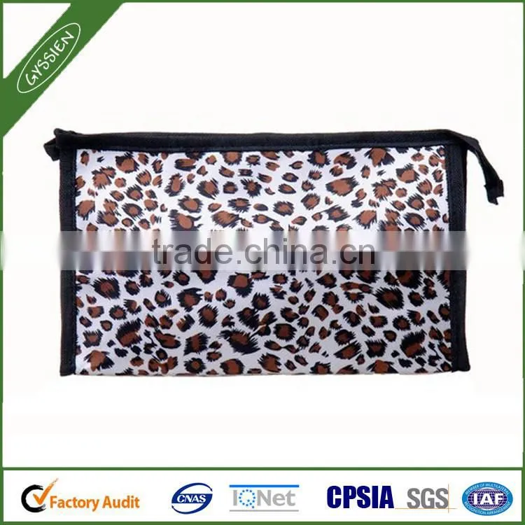 golden-brown dots small makeup bag