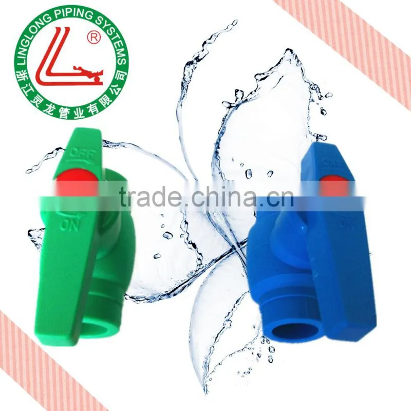 Import China Low Price Plastic Manual PPR 90 Degree Steel Core Ball Valve