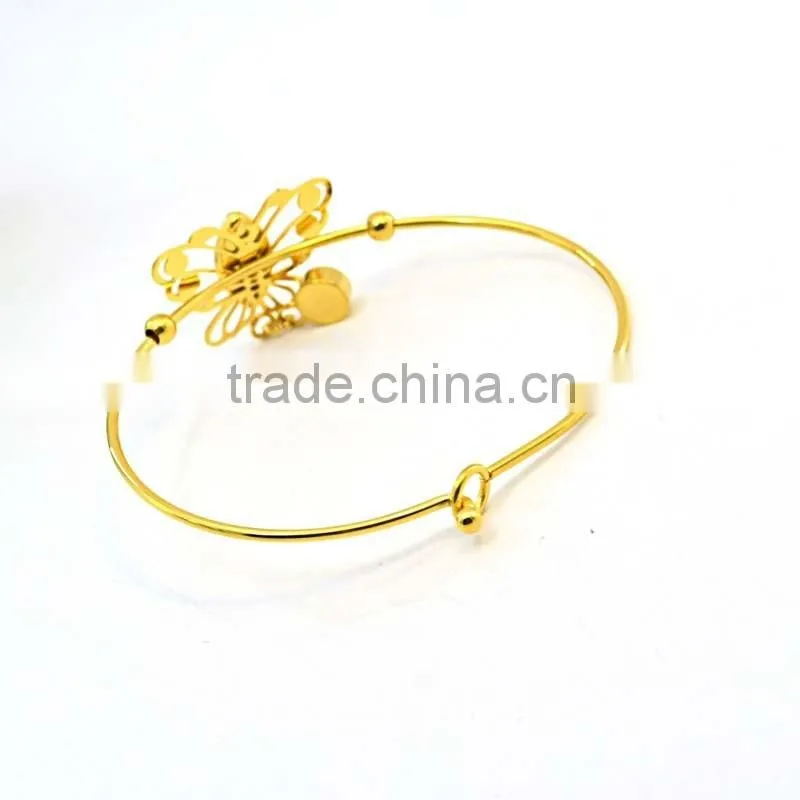 new fashion girls tops jewelry gold models bracelet metal butterfly charms bracelet