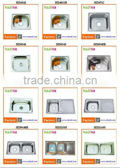 Large bowl stainless steel kitchen corner sink HD5449