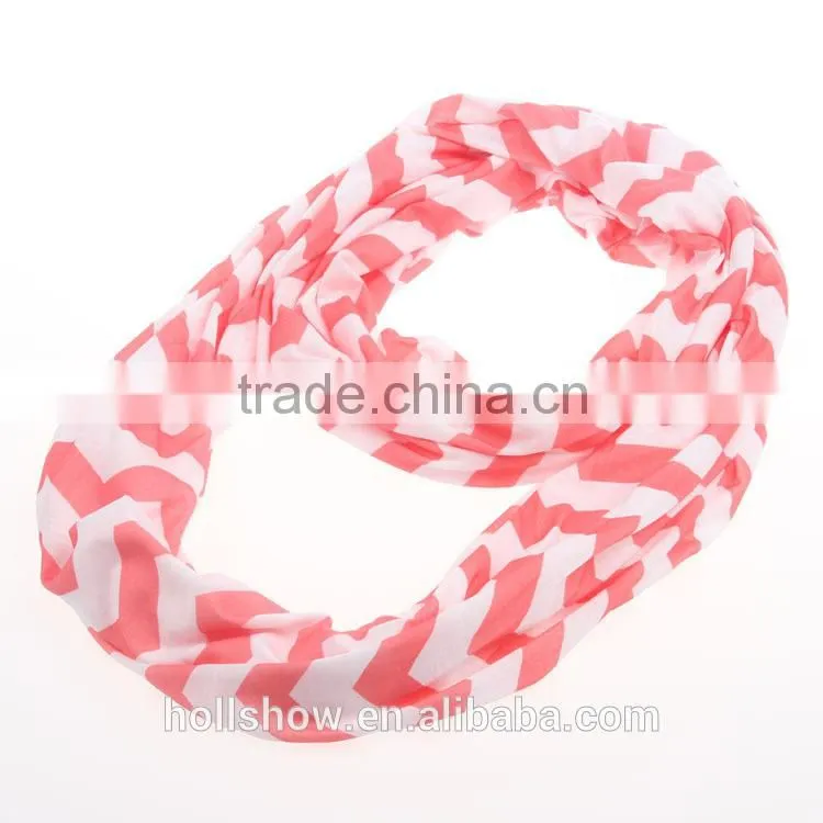 Wholesale Lady Fashion Polyester Circle Loop Cheveron Infinity Scarf