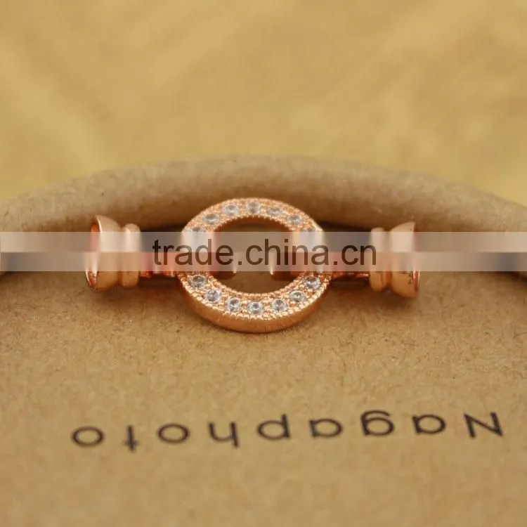 CZ6527 Wholesale mirco cz pave ring bracelet necklace charm clasps