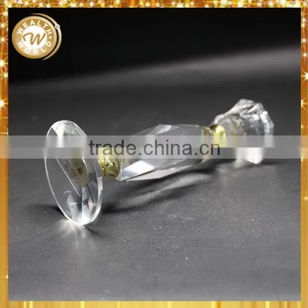 New style hot sell single crystal glass candle holder