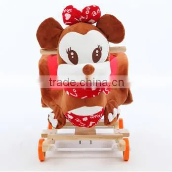 Variety of cartoon music animal rocking horse,wood toy horse with pedal