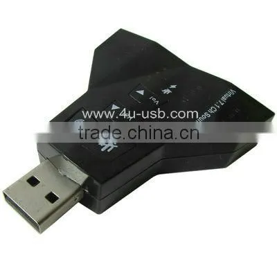 4U 2.1 Channel USB Sound Adapter (Double USB Microphone,Double USB Headset)