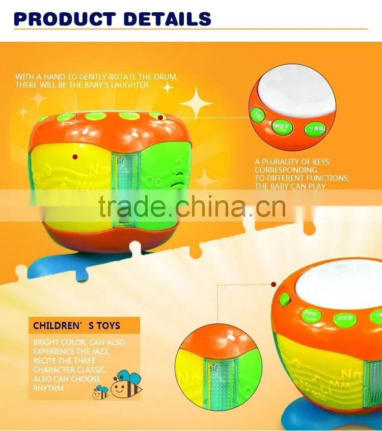 plastic educational musical drum toys for kids