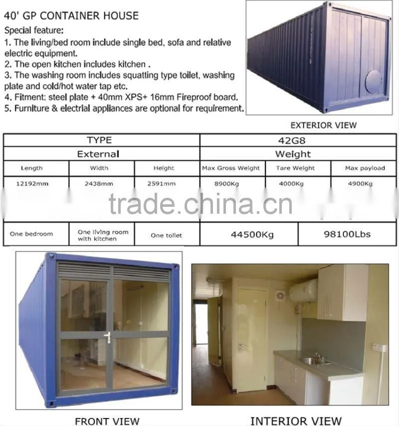 40GP Container House For Cafe Shop