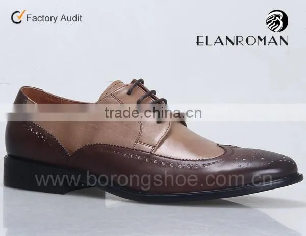 Leather mens brogue shoes from Guangzhou China OEM manufacture dress shoe