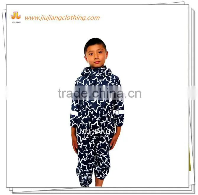 waterproof rain overalls children with attached hood