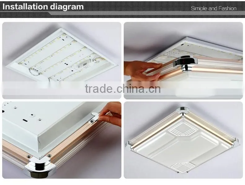 2016 high quality led kitchen ceiling lights 520X520mm 30W to 60W 5 years gurantee