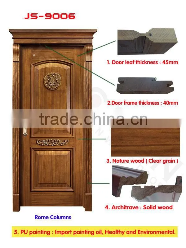 Carved wood door classic wooden door