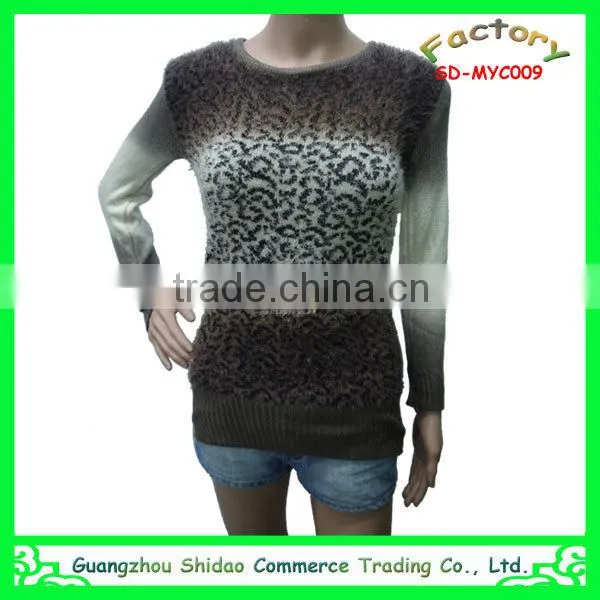 Fashion woman custom wool new style embroidery top sweater