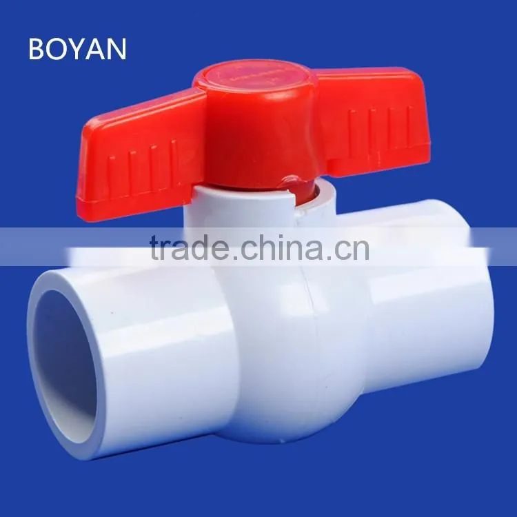China Factory Taizhou For Irrigation Plastic White Grey PVC Compact Ball Valve