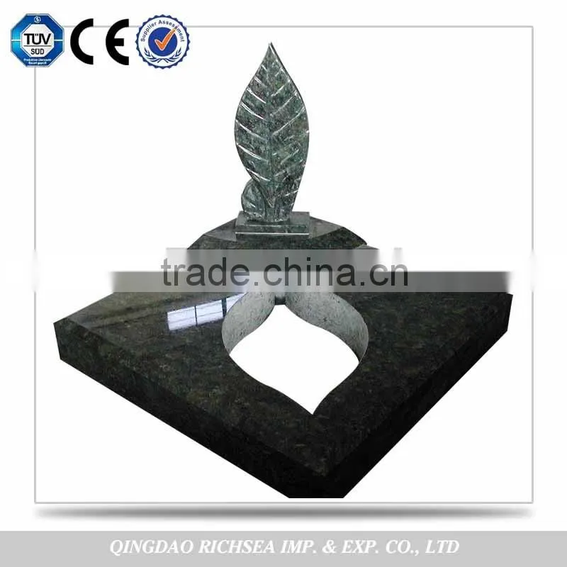 Professional Service New Design Cross Lacework Black Granite Tombstone Monument