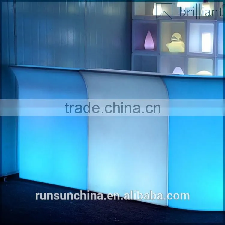 308# hot sale LED Bar Furniture illuminated LED middle straight bar counter design