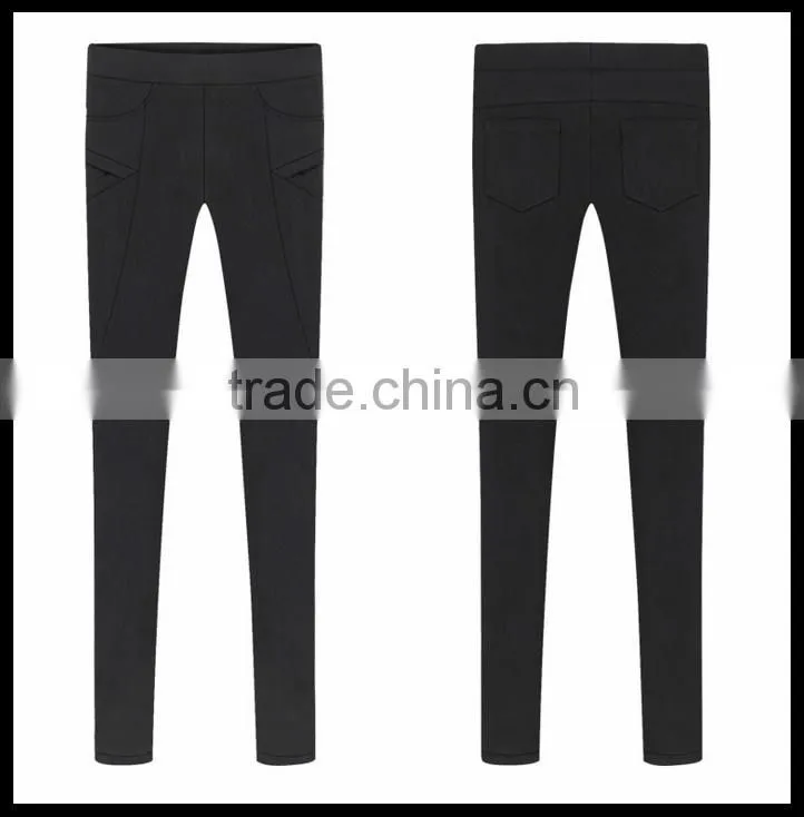 Alibaba China 2014 elegant fashion girls sexy tight black elastic hin thin pencil pants