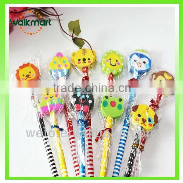 wooden pencil with cartoon design