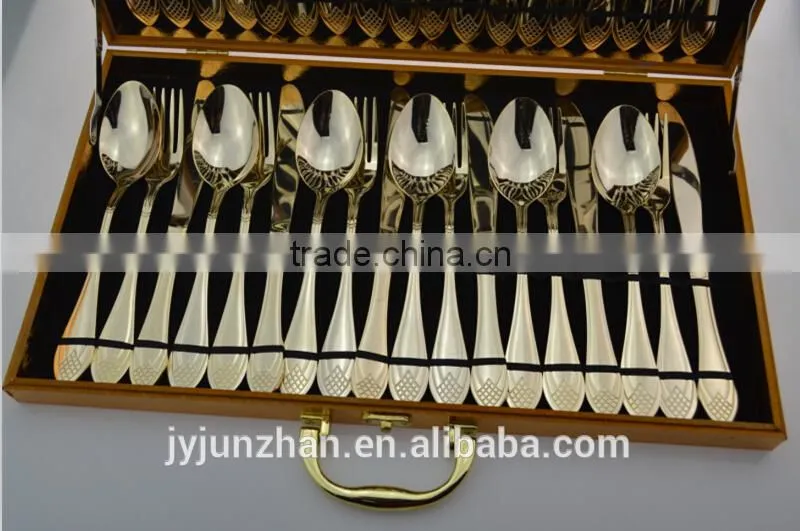 Perfect gold stainless table knife with high mirror polishing and low price