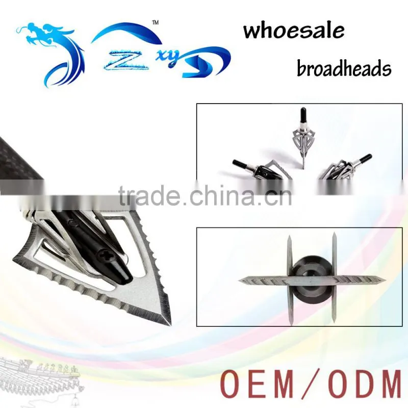 Broadheads 100 Grain 6 Sharp blades for Compound Bow and Crossbow Fighter Toothed blade z-539