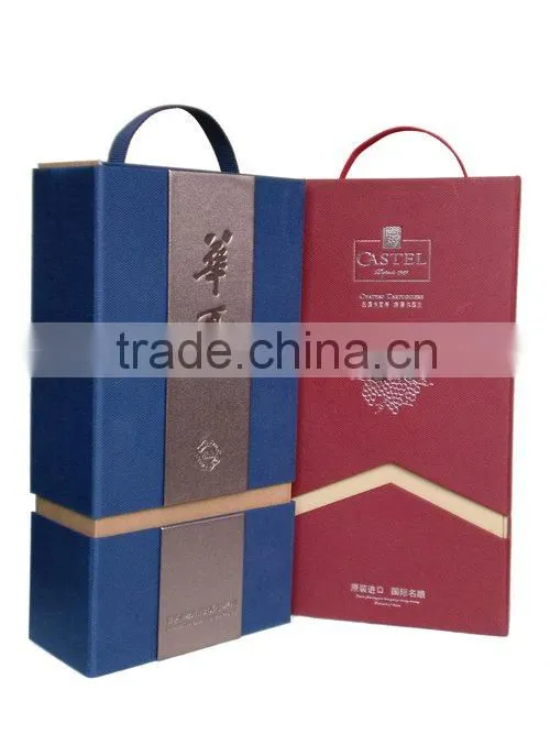 Paper wine storage box with handle