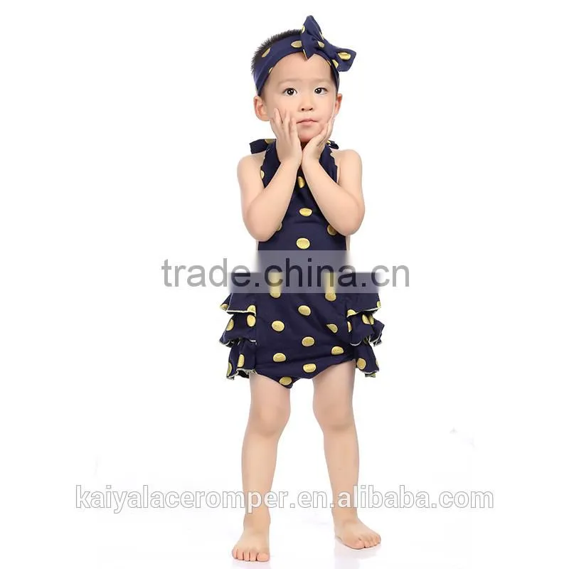 YiWu KaiYa wholesale golden baby romper with ruffle