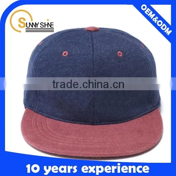 6 panel wool baseball cap