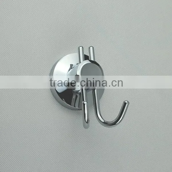 Bathroom accessories wall mounted brass chrome wall coat hanger, metal double robe hooks, wall hook decorative