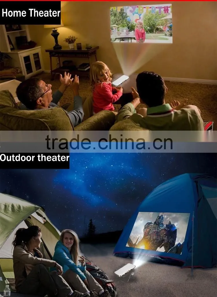 Professional mini Smart Phone DLP Projector Built in 5000mAh Li-ion Battery Can be use as Power Bank for iPhone6 Mini projector