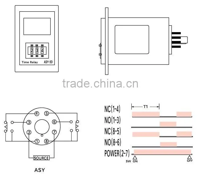 ASY-3D Days Hours Minutes Seconds Countdown Digital Control Time Relay with CE