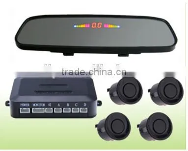 4 Rear sensors Rearview mirror led car parking sensor with Bibi sound alarm